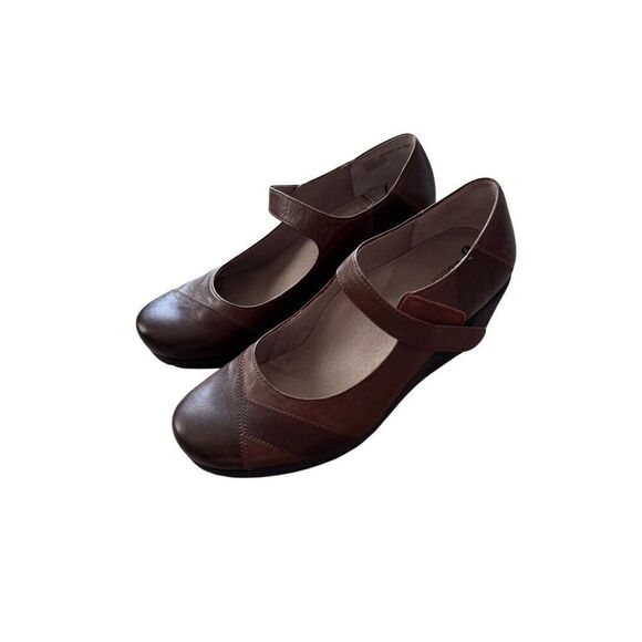 Abeo Ginger Womens Brown Bio System Leather Wedge Comfort Mary Jane Size 7N - Picture 3 of 5